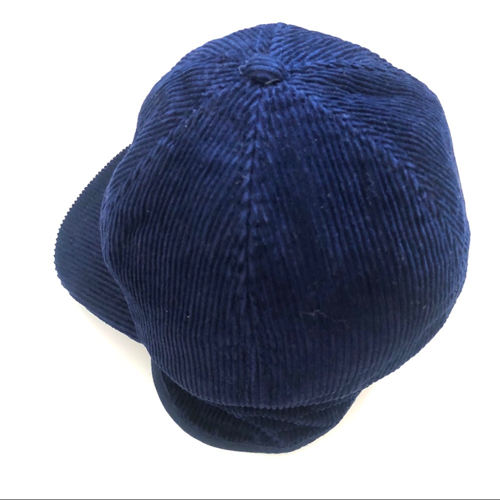 Vintage GAP Teen Deep Blue Corduroy Trucker Cap with Flaps